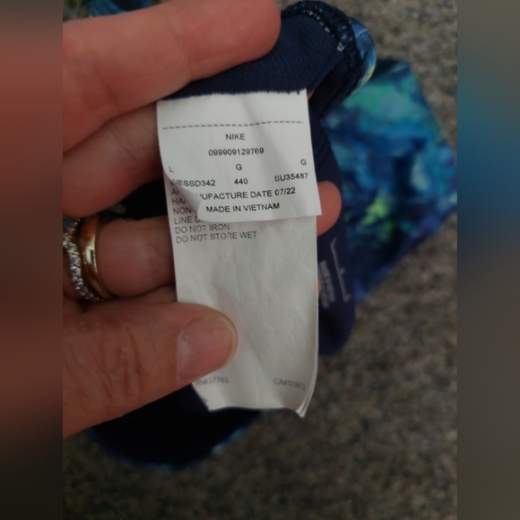 Nike 1 Pc Earthdye U Back Swimsuit & Shorts Beach Athleisure Resortwear L/XL - Picture 8 of 10